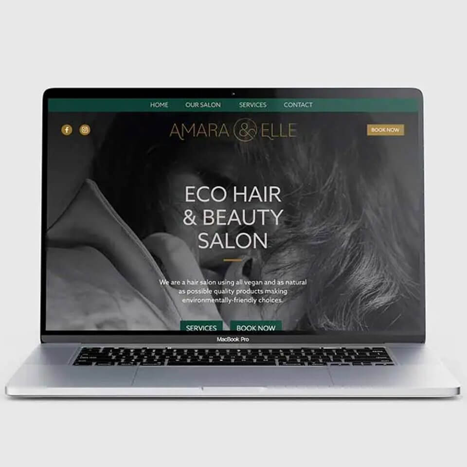 hair salon website mockup
