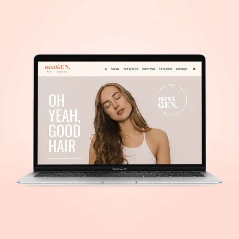 ethical hair brand website design