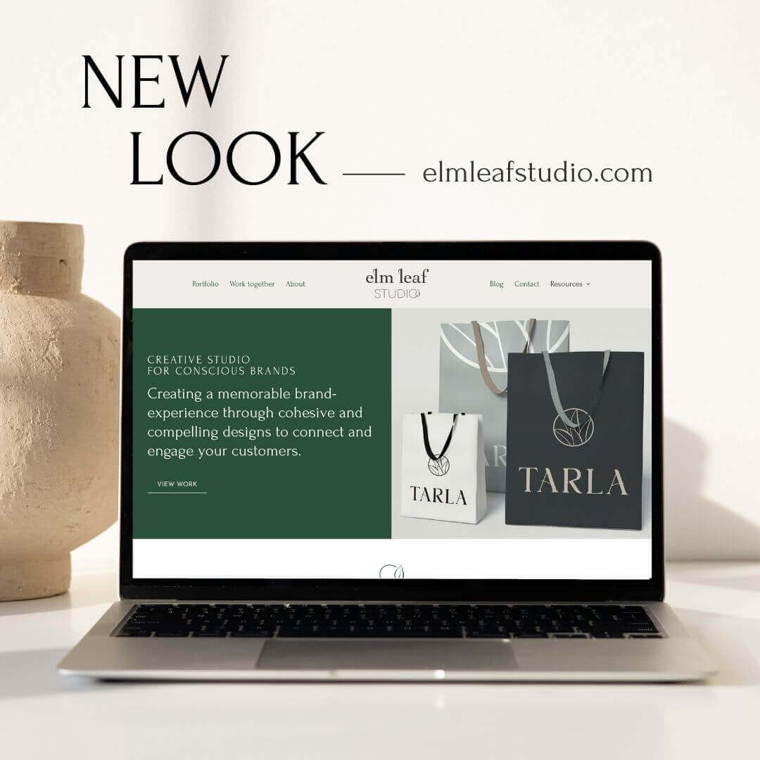 mockup of new Elm Leaf Studio creative studio website design