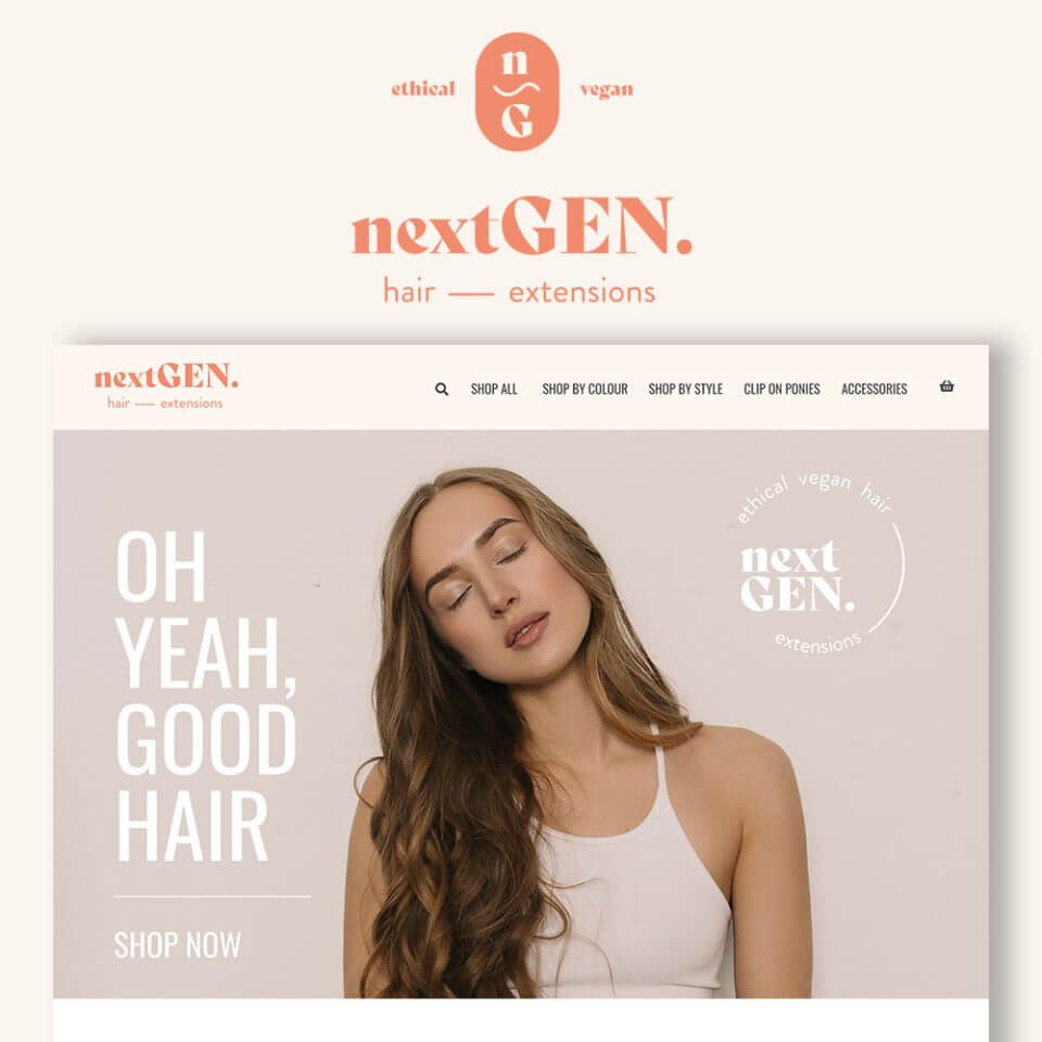 thumbnail image for hair brand logo and website design