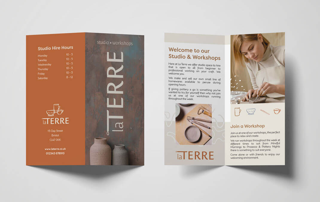 pottery brand leaflet design
