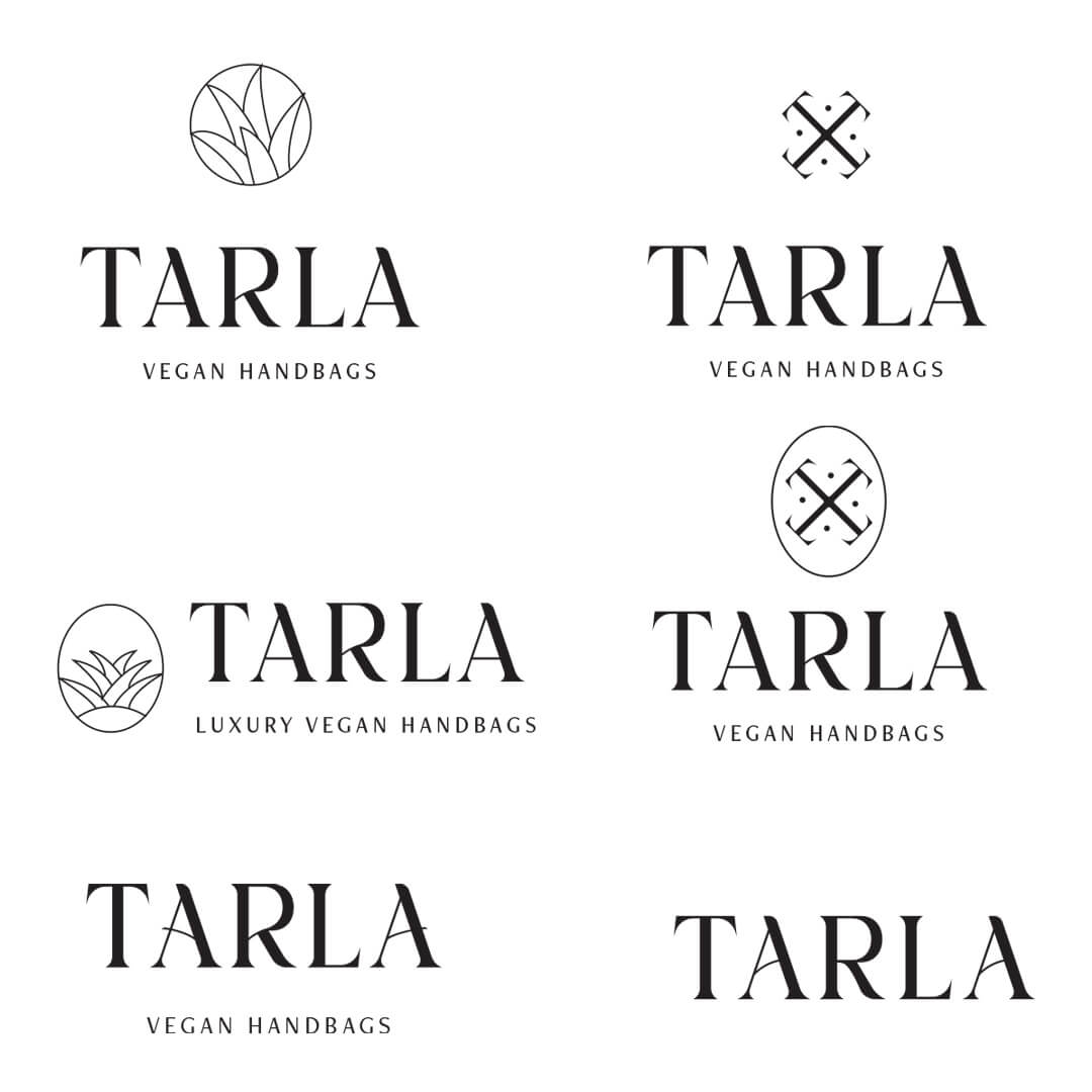 variations of logo design concept for luxury vegan handbags