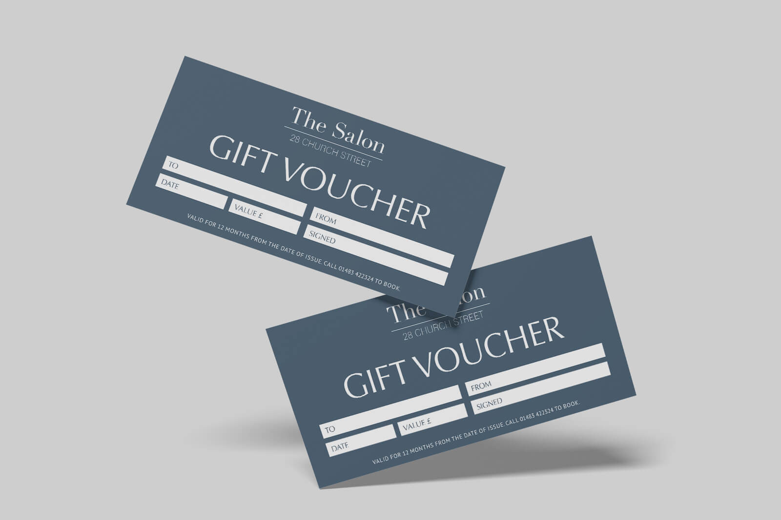 two salon gift vouchers design mock up
