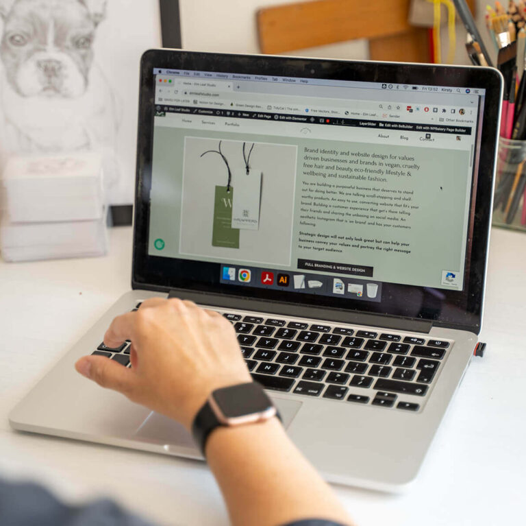 WordPress website on Kirsty McGill a website designers laptop